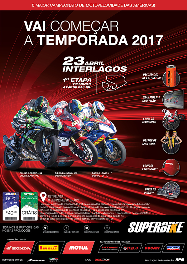SBK 2016 1ª etapa Interlagos-SP – SuperBike 1000cc - Corrida na íntegra 