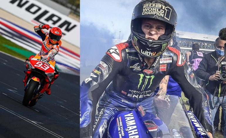 Quartararo conquista o Mundial de Motovelocidade 2021 após vitória de Márquez